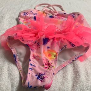 Girls swimsuits with tutú pink ocean fish